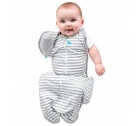 Love to Dream Swaddle 2 in 1 Transition Bag, M 6-8.5kg, Grey, 1.0T | Unzip & Remove The Wings To Turn It Into A Sleep Bag, Arms In or Out, For 20-24°C Room, Machine Washable Cotton, Double Zip
