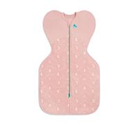 Love To Dream Swaddle Up 1.5T Stretch Cotton Fleece Medium (6-8.5kg) Stage 1, Reduces Startle Reflex, Ideal for Newborns, Comfortable Sleep, Moon & Back, Dusty Pink