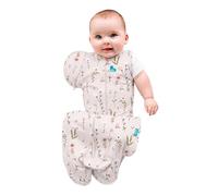Love To Dream™ Swaddle UP™ 2-1 Transition Bag, Large 8.5-11 kg - Posy Light Pink, Snug Fit with Zip-Off Wings, 1.0 TOG Ideal for Spring & Summer (20-24°C), Machine Washable Stretch Cotton & Double Zip