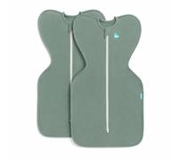 Love To Dream™ Swaddle UP™ Bundle - Small 3.5-6 kg & Medium 6-8.5 kg Transition Bag, Deep Olive, 1.0 Tog, Snug Fit, Zip-Off Wings, Double Zip, Machine Washable Cotton