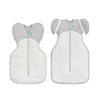 Love To Dream™ Swaddle UP™ Bundle - Small 3.5-6 kg & Medium 6-8.5 kg Transition Bag, White Dreamer, 2.5 Tog, Snug Fit, Zip-Off Wings, Double Zip, Machine Washable Cotton
