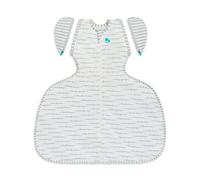 Love To Dream Swaddle Up Hip Harness, Medium 6-8.5 kg, White, Holds Legs in Place, 1.0 Tog Suitable for Temps Between 20°C & 24°C, Arm-Up Position, Wider Fit at Bottom, 2 Zips, Machine Washable Cotton