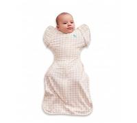 Love To Dream™ Swaddle UP™, Newborn 2.2-3.8 kg - Tan Houndstooth, Snug Fit, Supports Healthy Sleep Routine, 1.0 Tog For 20-24°C Temperature, Machine Washable Stretch Cotton, 2 Zips, Easy Nappy Change