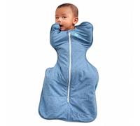 Love To Dream Swaddle Up, S 3.5-6kg, Pebbles Storm Blue, 2.5 Tog | Arms Up Swaddle Helps Baby Self-Soothe and Sleep Longer, Secure Fit Helps Calm Startle Reflex, Newborn Essentials