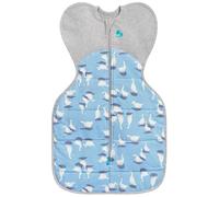 Love To Dream Swaddle Up, Small 3.5-6 kg, Dusty Blue, Snug Fit Supports Good Sleep, 2.5 Tog Suitable for Cooler (16-20°C) Temperature, Machine Washable & Double Zip for Easy Nappy Change