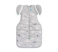 Love To Dream Swaddle UP Transition Bag Lite Medium 6-8.5 kg, Grey, Snug Fit, Zip-Off Wings, 0.2 Tog Suitable for Warm Temp (24-27°C), Machine Washable, Double Zip for Easy Nappy Change