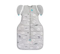 Love To Dream Swaddle UP Transition Bag Extra Warm Medium 6-8.5 kg, Grey, Snug Fit, Zip-Off Wings, 3.5 Tog Suitable for Cold Temp (14-16°C), Machine Washable, Double Zip for Easy Nappy Change