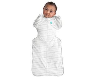 Love To Dream™ Swaddle UP™ Transition Bag, Medium 6-8.5 kg - White Dreamer | Snug Fit with Zip-Off Wings | 1.0 Tog Ideal for Spring & Summer (20-24°C) | Machine Washable Cotton & Double Zip