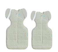 Love To Dream™ Swaddle UP™ Transition Bag, Medium & Large - Bees Olive | Snug Fit with Zip-Off Wings | 2.5 TOG Ideal for Winter & Autumn (16-20°C) | Machine Washable Cotton & Double Zip