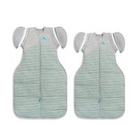 Love To Dream™ Swaddle UP™ Transition Bag, Medium & Large - Olive Dreamer | Snug Fit with Zip-Off Wings | 2.5 TOG Ideal for Winter & Autumn (16-20°C) | Machine Washable Cotton & Double Zip