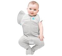 Love To Dream™ Swaddle UP™ Transition Suit, Large 8.5-11 kg - Grey | Snug Fit with Zip-Off Wings | 1.0 Tog Ideal for Spring & Summer (20-24°C) | Machine Washable Bamboo & Double Zip