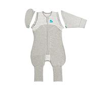 Love To Dream Swaddle UP Transition Suit Medium 6-8.5 kg, Grey, Snug Fit, Zip-Off Wings, 1.0 Tog Suitable for Moderate Temp (20-24°C), Machine Washable, Double Zip for Easy Nappy Change