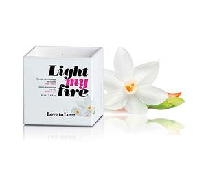 Love to Love Light My Fire 2.8 Fl Oz White Musk Sensual Massage Candle