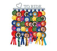 'Love to Ride' Rosette Hanger Medal Display Holder Brushed Stainless Steel - Made in Britain
