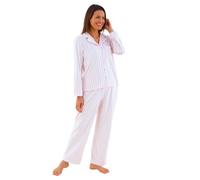Love to Sleep Women's Velour Pyjamas Sets Cosy Super Soft Luxury Gift UK Seller - Pink Stripe - Size 20/22