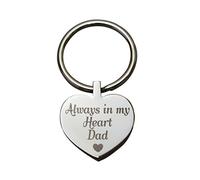 Love to Treasure Always in My Heart Dad Heart Urn Keyring - Memorial Ash Keepsake - Cremation Jewellery