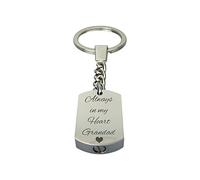 Love to Treasure Always in My Heart Grandad Urn Keyring with Engraving - Memorial Ash Keepsake - Cremation Jewellery