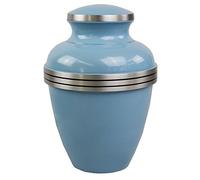 Love to Treasure Baby Boy Blue and Silver Hand Painted Aluminium Urn Ash Cremation Memorial Keepsake
