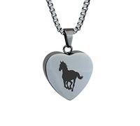 Love to Treasure Horse Heart Urn Pendant - Ash Cremation Jewellery with Personalised Engraving