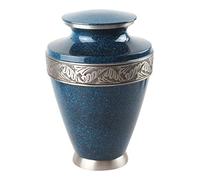 Love to Treasure Large Brass Blue and Silver Night Sky Olympia Keepsake Urn for Adult or Pet Dog Cat Sharing Ashes Funeral Cremains Memorial