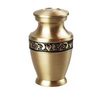 Love to Treasure Miniature Gold with Black Pattern Olympia Keepsake Urn for Adult or Pet Dog Cat Sharing Ashes Funeral Cremains Memorial