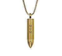 Love to Treasure Mum Gold Bullet Urn Pendant - Memorial Ash Keepsake - Cremation Jewellery