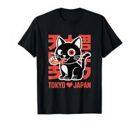 Love Tokyo Japan Pop Art Street Style Funny Black Cat T-Shirt