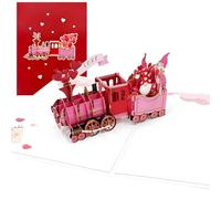 Love Train 3D Anniversary Cards, Pop up 3D Valentines Day Card, Anniversary Pop up Card, Romantic Cards for Her Him Wife Husband Parent Couple