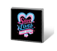 Love Trans People Square Enamel Brooch Pin Button Badges Decoration Hat Clothing Bag Accessories Gift Crafts
