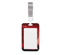 Love-Tree-Cat-Kiss Abs Vertical Id Badge Holder, Name Badge with Clear Scanning Film