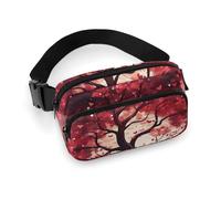 Love Tree Fanny Pack for Women Men Waist Bag Belt Bag Adjustable Casual Bag for Travel Sports Hiking, white, 7.9x5.1inches