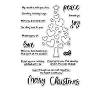 Love Tree Transparent Stamps for Card Making Love and Joy Peace,Blessing,Merry Christmas,Hoilday Words Phrase Clear Silicone Seal Stamps for DIY Scrapbooking Paper Crafting Arts Crafts Album Decor