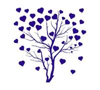 Love Tree Tree with Leaves in The Shape of a Heart Interior Design Walls Crafts Wall Decals PVC 42x43.5cm Equipped with Transfer Film kit DarkBlue