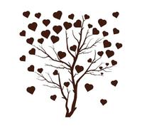 Love Tree Tree with Leaves in The Shape of a Heart Interior Design Walls Crafts Wall Decals PVC 54.6x56.6cm Wall beautification Coffee