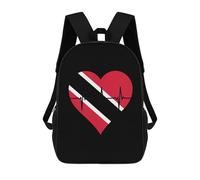 Love Trinidad And Tobago Heartbeat Cute Backpack for Women Men Lightweight Shopping Travel Daypack 17 In Bag
