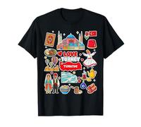 Love Turkey Türkiye, Turkish Culture Landmarks & map T-Shirt