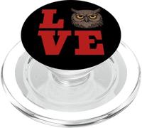 LOVE Typography with Grumpy Owl Funny Animal Art PopSockets PopGrip for MagSafe