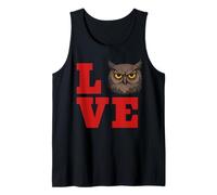LOVE Typography with Grumpy Owl Funny Animal Art Tank Top