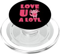 Love U A Lotl Axolotl Heart Kawaii Valentines Day PopSockets PopGrip for MagSafe