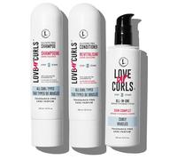 Love Ur Curls Fragrance Free Shampoo & Conditioner Set with Curl Styling Cream All In One, 3 Step Repair System, 200 ml