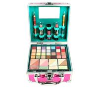 Love Urban Beauty Vegan Makeup Gift Set Exotic Vibes Case - 49 pcs - Full Starter Makeup Kit with Makeup Brushes, Eye Shadows Palette, Blushes, Glitter Gel, Beginner Makeup Kit for Girls, Teens