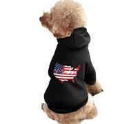 Love USA Heartbeat Dog Hoodie Shirts Pet Clothes for Small Puppy Cat Costume 2XL