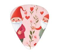 Love-Valentine'S Gnomes 12 Pack Guitar Picks With 3 Thicknesses And Storage Box, Abs Plectrums For Electric Bass Guitar Players