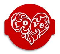 Love Valentines Stamp Embosser 6cm for Icing, Fondant, Cupcake, Cake, Baking, Decoration, Made in UK 1066 Factory (Pattern 7)