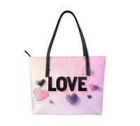 Love Vegan Leather Handbag for Women Heart Tote Bag with Top Handle, Large Shoulder Purse for Everyday Work Travel