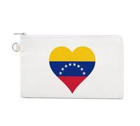 Love Venezuela Custom Canvas Coin Purse Change Wallet Bag Small Makeup Bags for Men Women 7.5 X 4.6 Inch