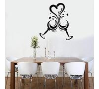Love Vine Wine Glass Wall Stickers Restaurant Restaurant Restaurant Decoration Wine Wall Stickers Vinyl Bar Decorations Removable57X63Cm