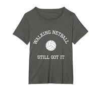 Love Walking Netball Still Got It T-Shirt, Women's Plus, Asphalt Grey, 1X