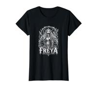 Love Walks Armed Freyja Norse Goddess Mythology Value Graphic T-Shirt, Women, Black, L