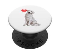 Love White English Cream Golden Retriever Mom Dog Puppy PopSockets Adhesive PopGrip